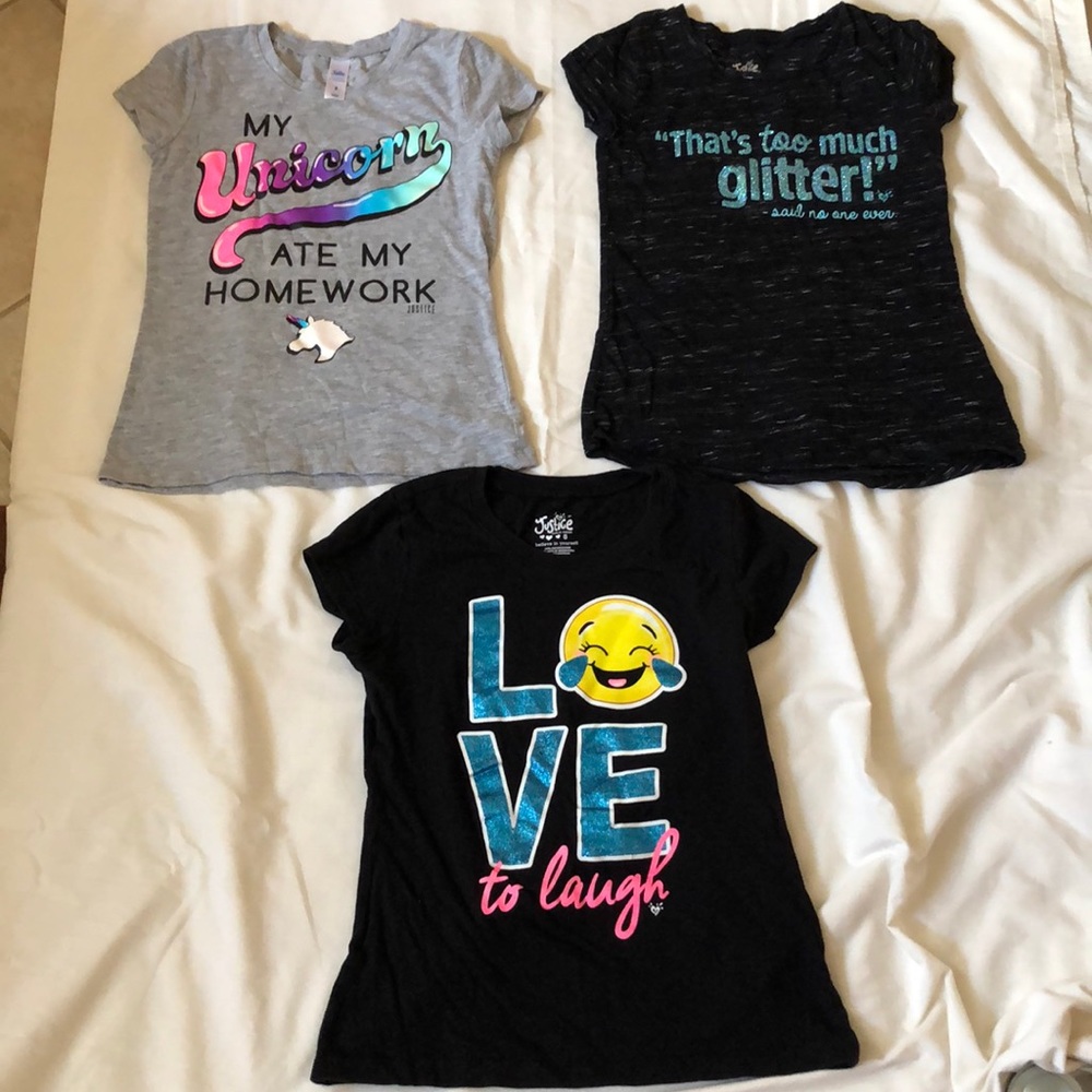 Justice bundle of 3 tshirts